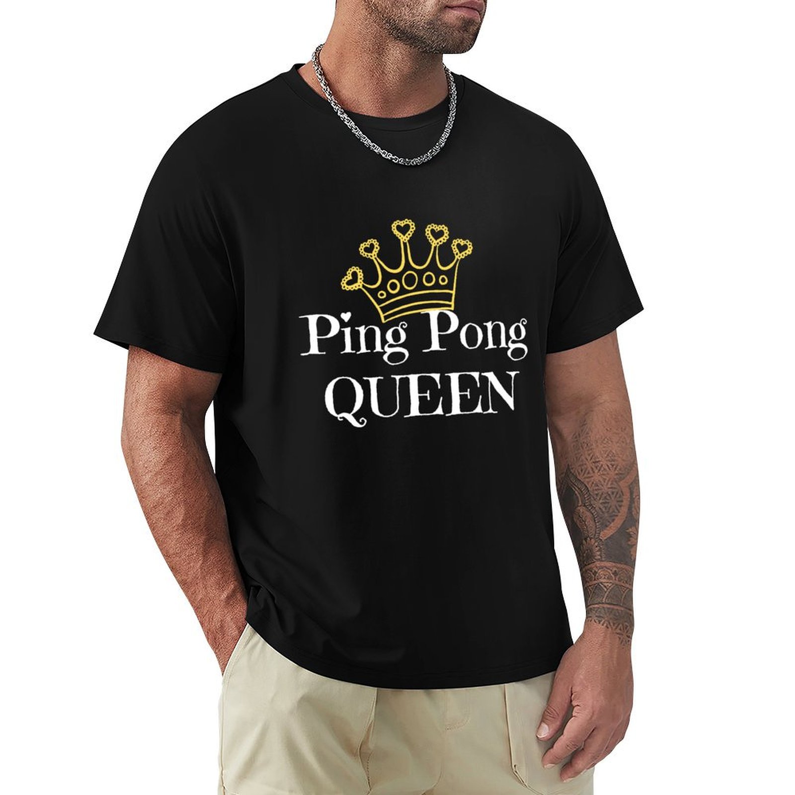 Table Tennis Queen - Ping Pong Queen Tischtennis-Liebhaber T-Shirt Arbeits-Outdoor-T-Shirt