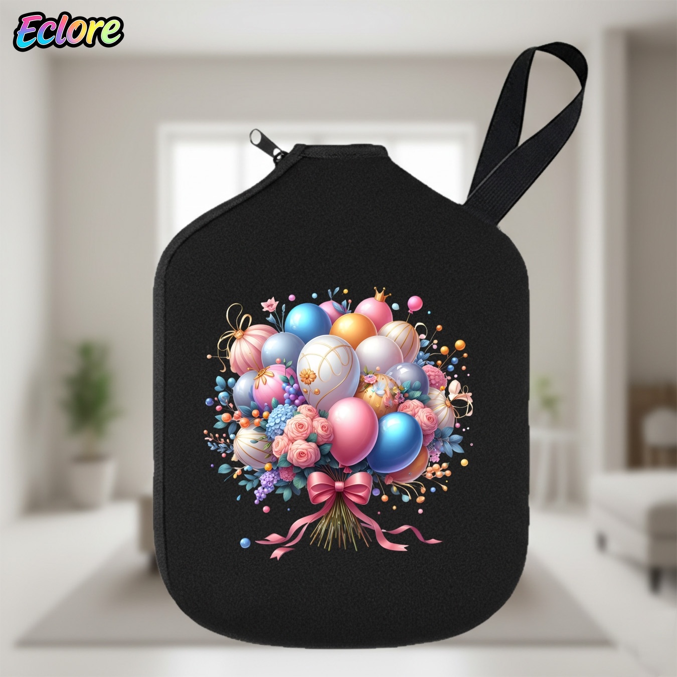 Table Tennis Table - Bunte Blumen-Ballon-Bouquet-Pickleball-Schlägerhülle, langlebiger Schutz, perfekt für