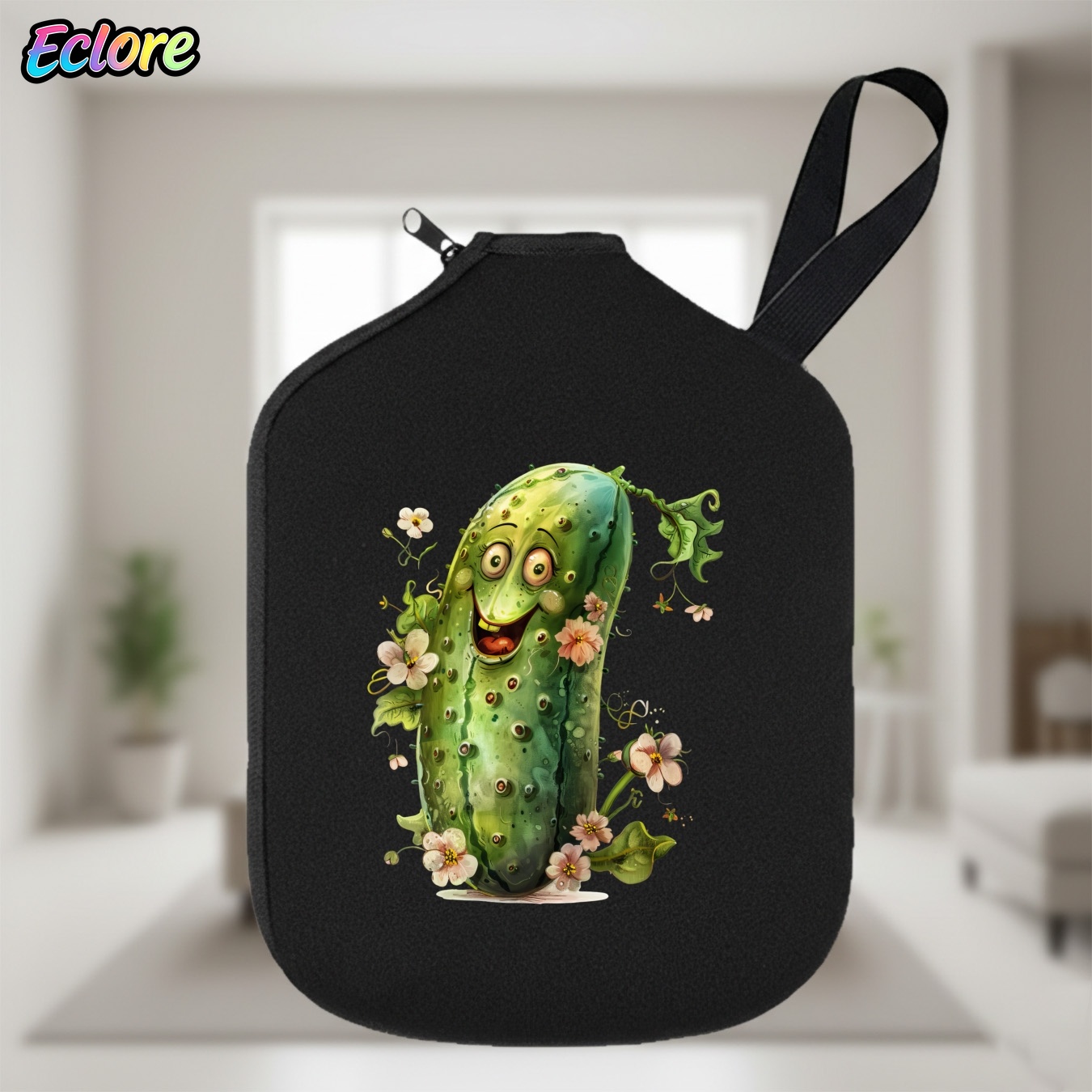 Table Tennis Table - Cartoon Smile Pickleball-Schlägerhülle, weiche, robuste Schlägertasche,