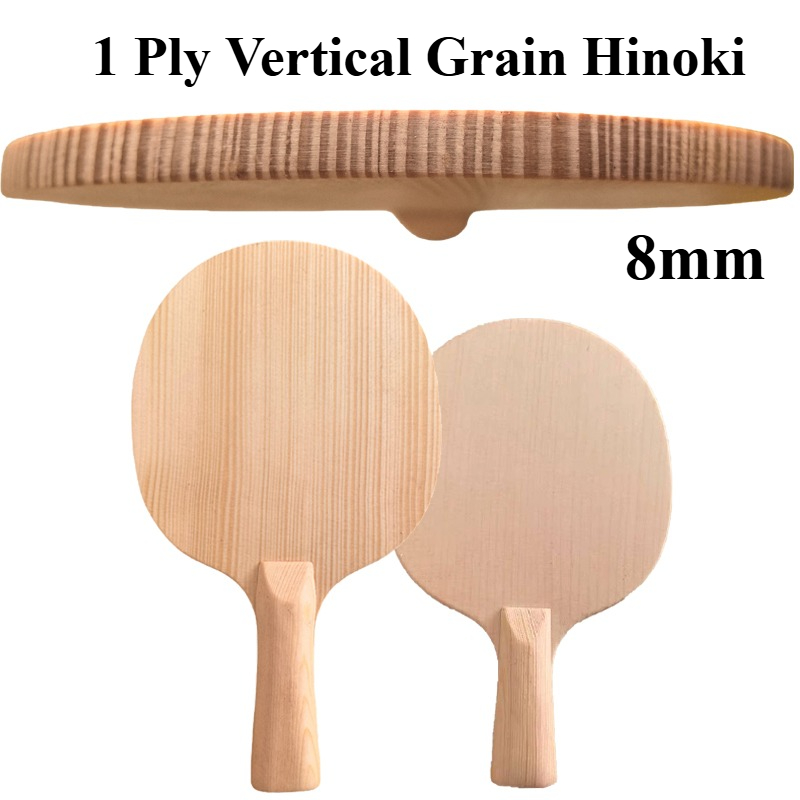 Table Tennis Blades - 1-lagiges 8mm Vertikales Hinoki-Tischtennisschlägerholz, Professionelles Offensives
