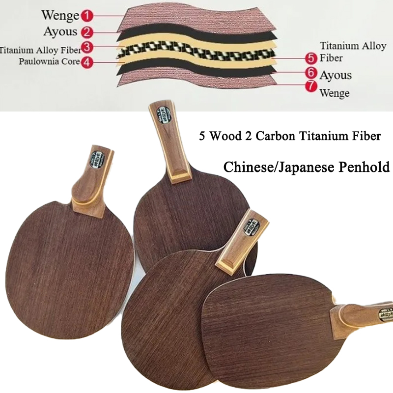 Table Tennis Blades - Tischtennisschläger Chinesisch/Japanisch Penhold 5 Holz 2